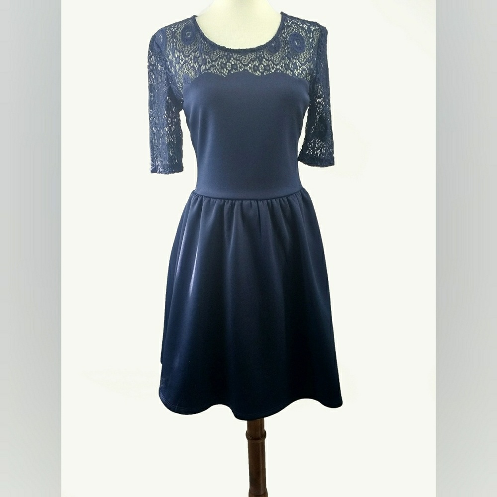 City Triangle Navy Blue Lage Dress